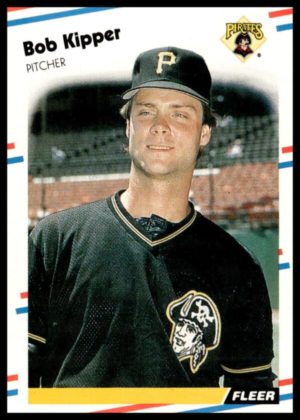 Bob Kipper 1988 Fleer Baseball Card #332, Pittsburgh Pirates Pitcher, Front View.