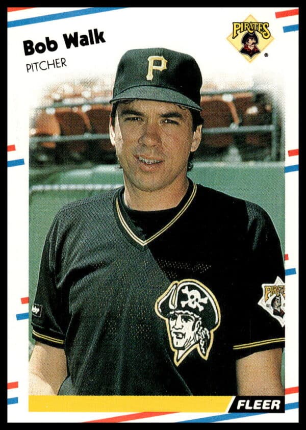 Vintage 1988 Fleer baseball card #342 featuring Bob Walk in action.