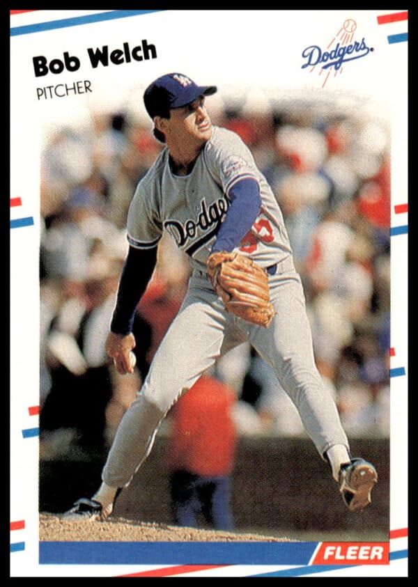1988 Fleer Bob Welch Dodgers Baseball Card #529 Front