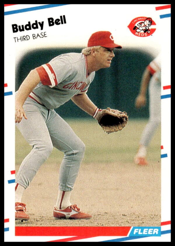 1988 Fleer Buddy Bell baseball card #227 featuring action shot in team uniform.