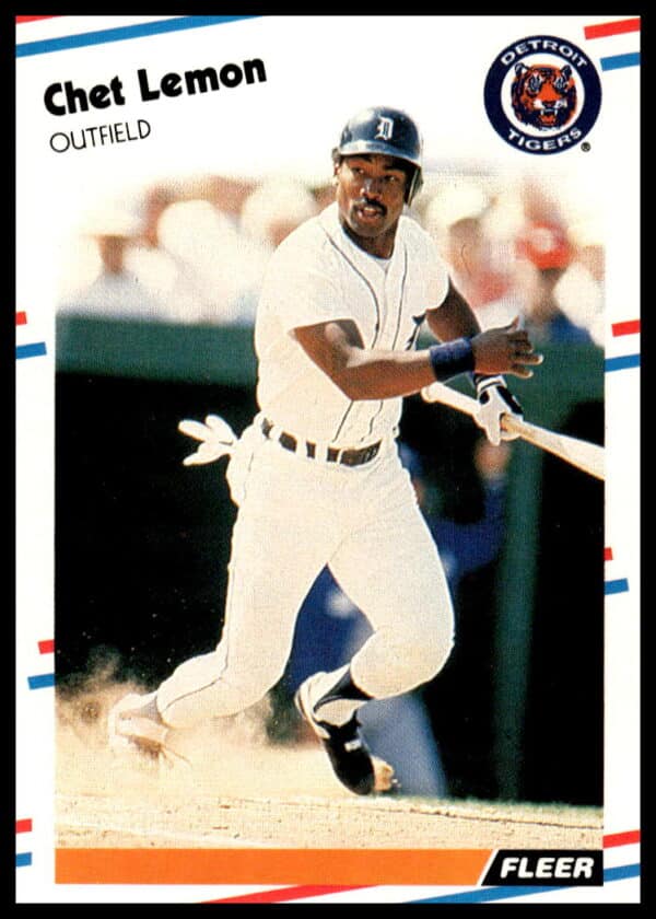 1988 Fleer Chet Lemon baseball card #61, showcasing Lemon in a Chicago White Sox uniform.