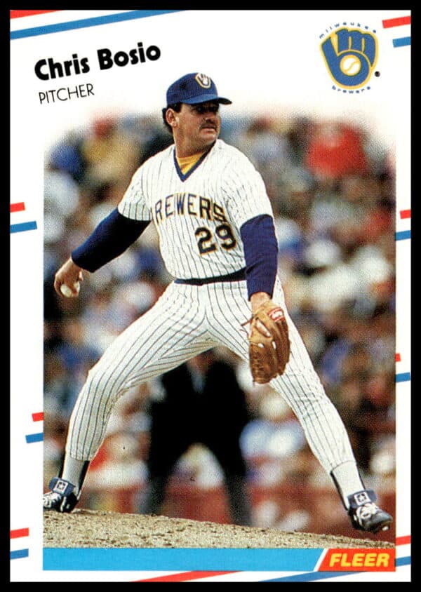 Chris Bosio 1988 Fleer Baseball Card #156 Front Image