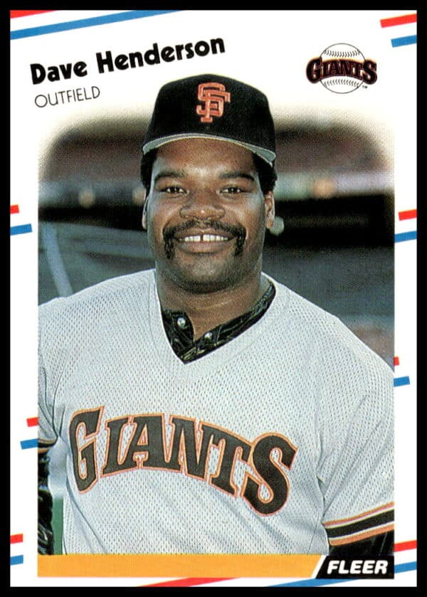 Dave Henderson 1988 Fleer #84: Action shot in Seattle Mariners uniform.