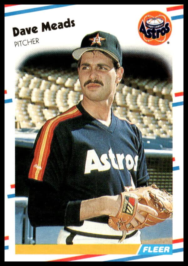 1988 Fleer Dave Meads Astros Baseball Card Front