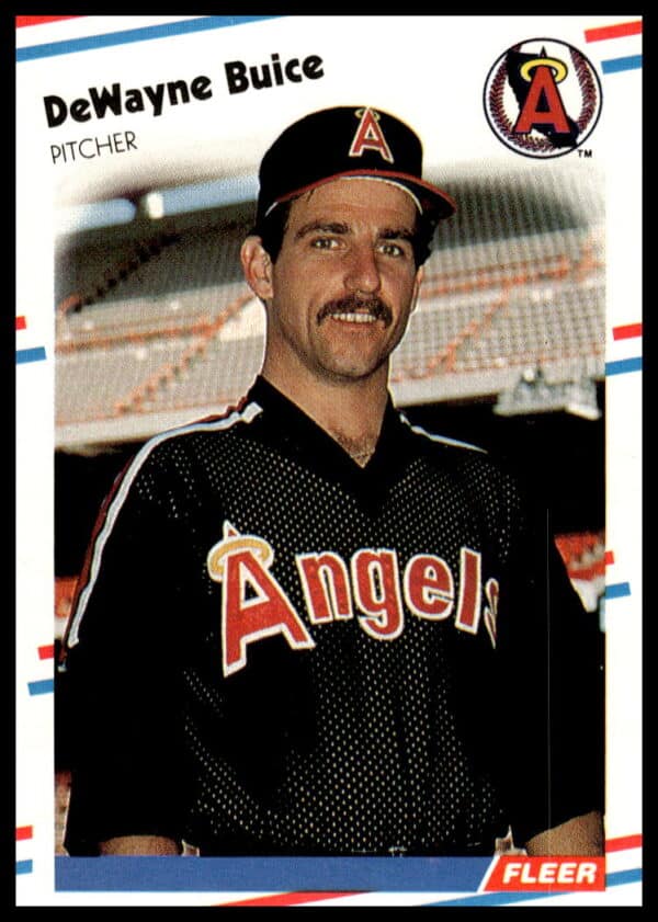 DeWayne Buice 1988 Fleer baseball card #487 featuring player and team details.