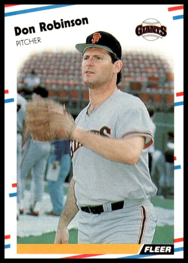 1988 Fleer baseball card of pitcher Don Robinson, number 95, showcasing action in uniform.