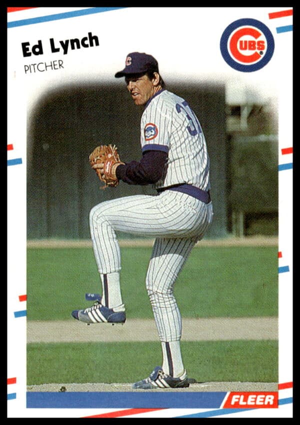1988 Fleer Ed Lynch baseball card #422 featuring Chicago Cubs design.