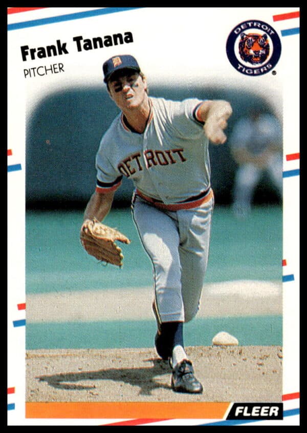 Frank Tanana 1988 Fleer Card #71, Detroit Tigers Pitcher in Action.