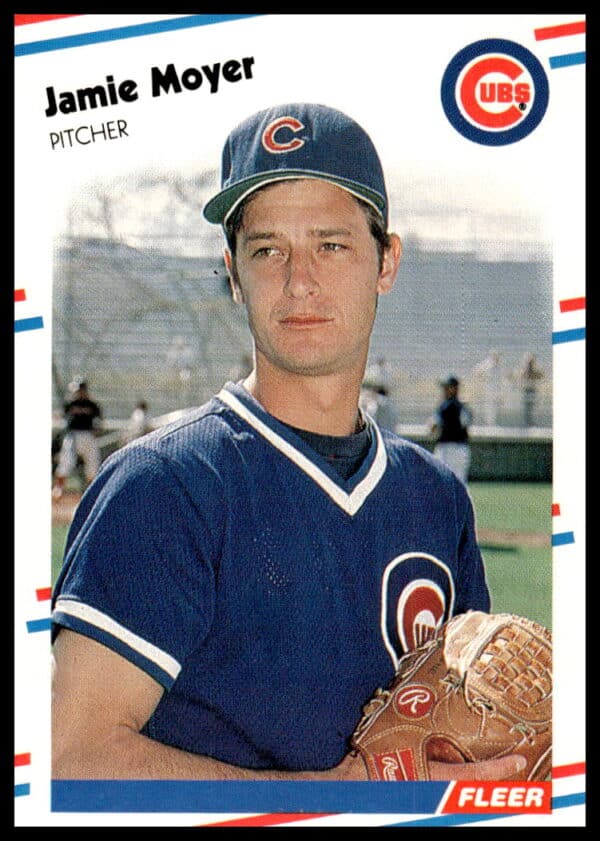 1988 Fleer Jamie Moyer Cubs Pitching Baseball Card #426 Front Image.