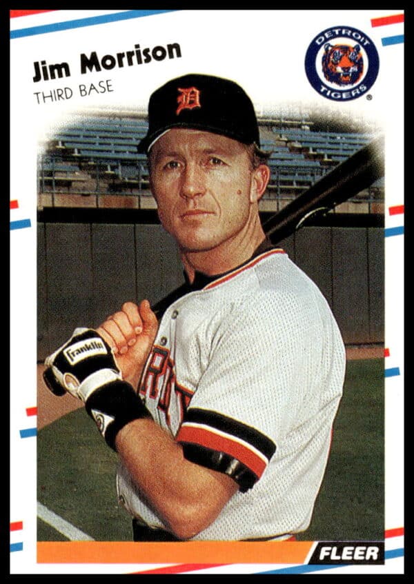 Front of 1988 Fleer baseball card with Jim Morrison in uniform, card #65.
