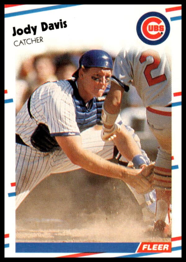 Jody Davis Chicago Cubs 1988 Fleer baseball card #414 front image.