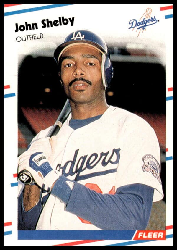 1988 Fleer Baseball Card showing John Shelby in Orioles uniform, card #526.