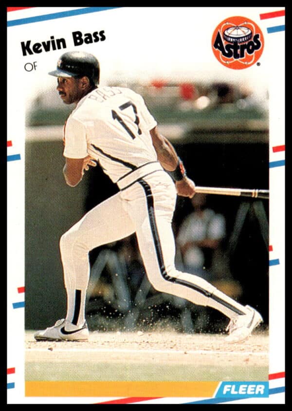 1988 Fleer Baseball Card of Kevin Bass in Astros uniform, card number 440.