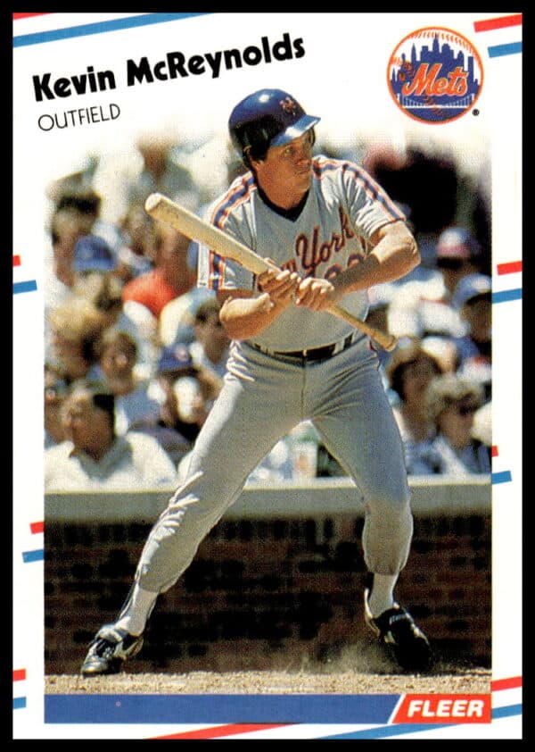 Kevin McReynolds 1988 Fleer Mets Baseball Card #143 Front View.