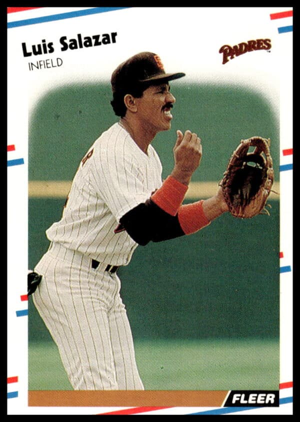 Luis Salazar 1988 Fleer Baseball Card #595, San Diego Padres, Vintage Collectible.