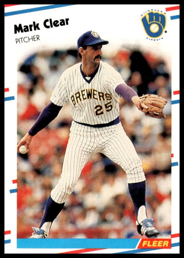 1988 Fleer #160 Mark Clear, Los Angeles Angels pitcher baseball card front.