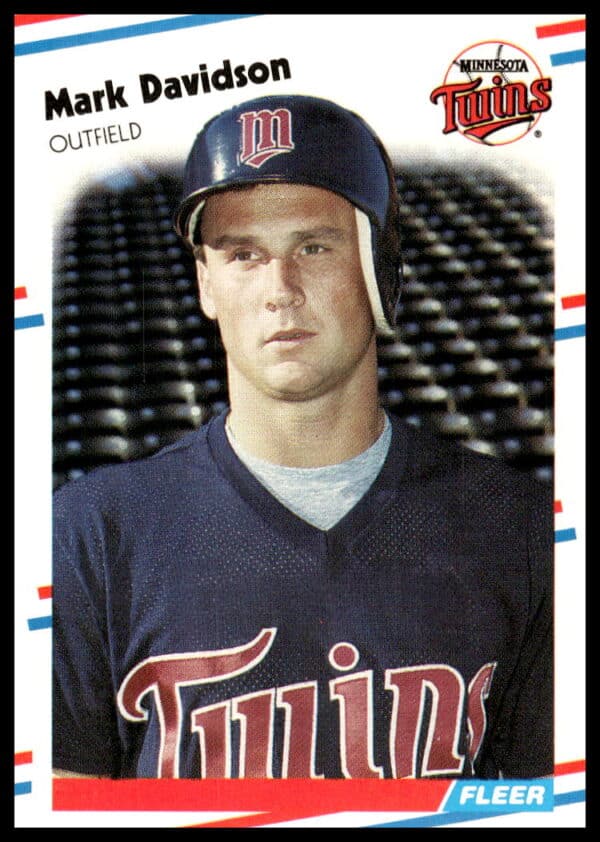 1988 Fleer Mark Davidson baseball card, player in uniform, vibrant colors, front view.