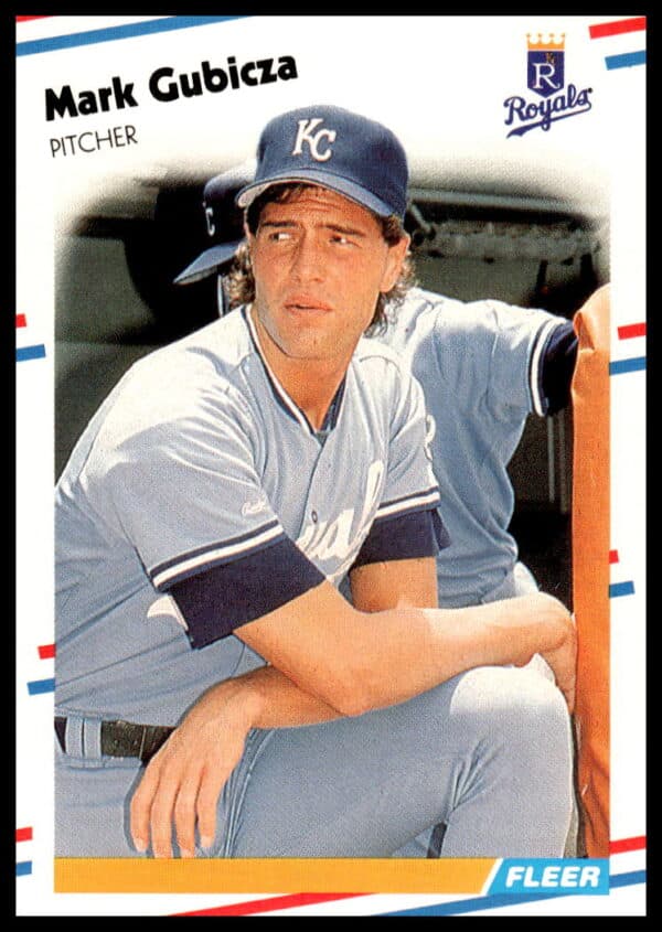 1988 Fleer Baseball Card - Mark Gubicza, Kansas City Royals Pitcher #259.