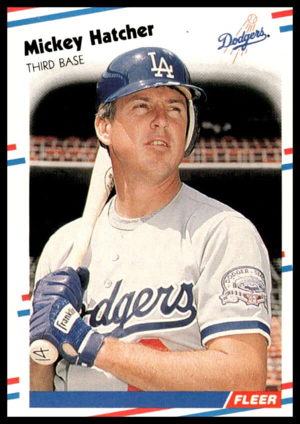 1988 Fleer Mickey Hatcher baseball card #516, front view, vintage sports collectible.