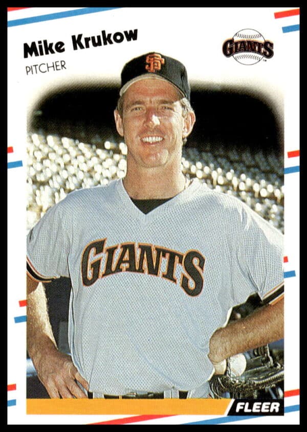 1988 Fleer Baseball Card #85 featuring San Francisco Giants pitcher Mike Krukow.