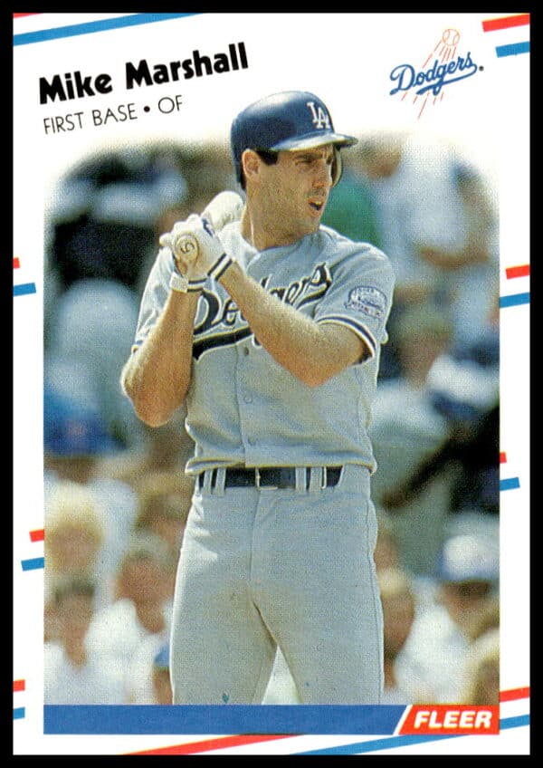 Mike Marshall 1988 Fleer card #522, Dodgers outfielder portrait, classic design.