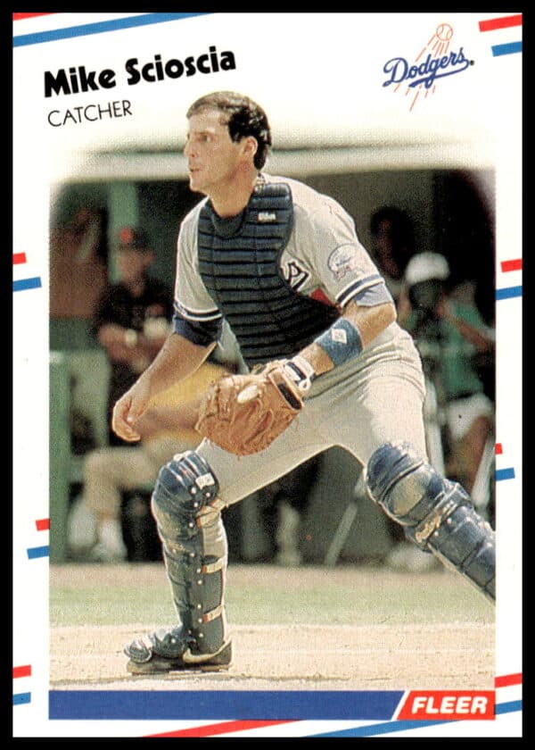 Mike Scioscia 1988 Fleer Baseball Card #524, Dodgers Catcher, Vintage Sports Memorabilia