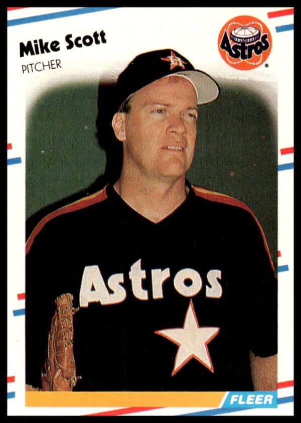 1988 Fleer Mike Scott Houston Astros baseball card #456, featuring Scott in full uniform.