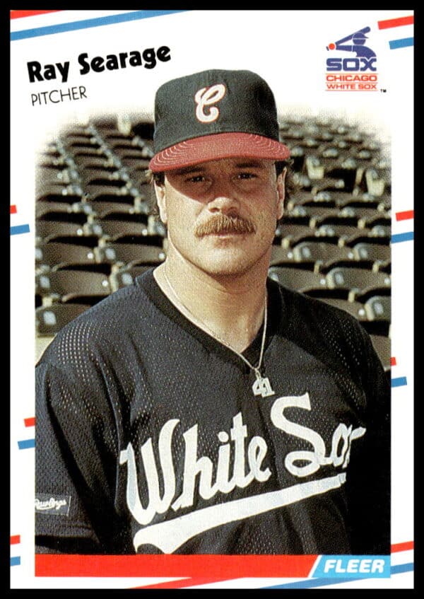 1988 Fleer Ray Searage Baseball Card #409, Pittsburgh Pirates Pitcher in Action.