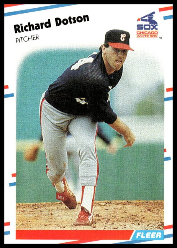 1988 Fleer baseball card featuring pitcher Richard Dotson, number 396, in uniform.