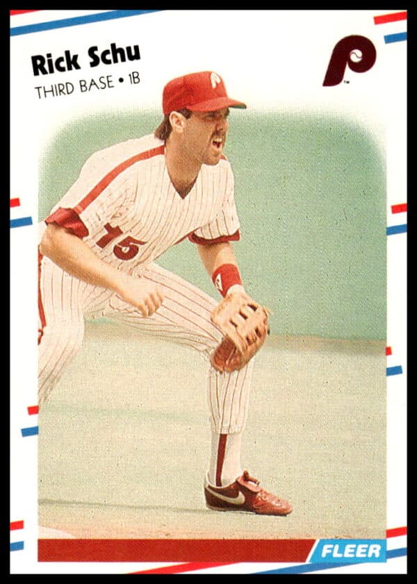 Rick Schu 1988 Fleer Baseball Card #316, Front View with Player Details.