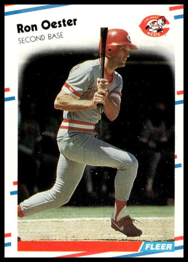 1988 Fleer Ron Oester baseball card, Cincinnati Reds, card #242, vintage sports memorabilia.