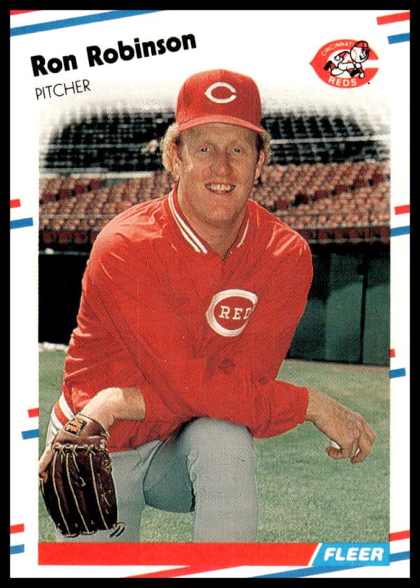1988 Fleer Ron Robinson baseball card, Cincinnati Reds, #247, vintage collectible.