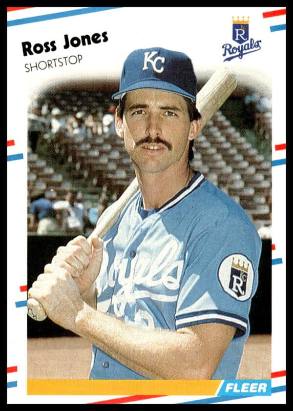 1988 Fleer Ross Jones baseball card #262 featuring action pose in team colors.