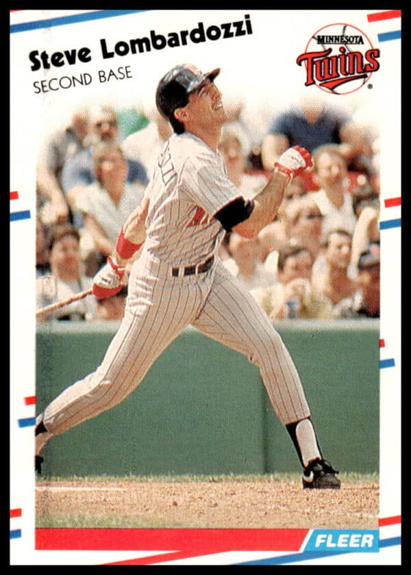 1988 Fleer Baseball Card #16 of Steve Lombardozzi in uniform.