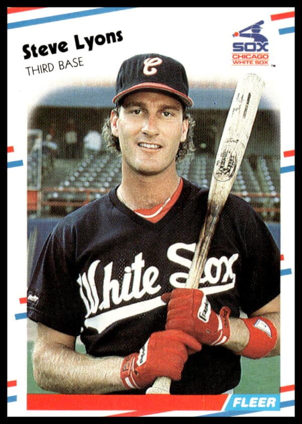 Steve Lyons 1988 Fleer card #405, team uniform, collectible baseball card.