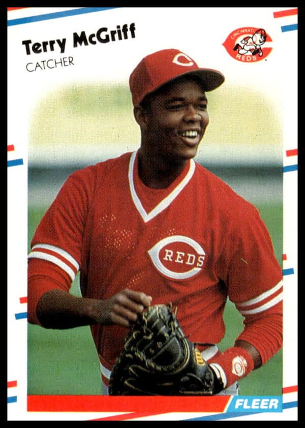 1988 Fleer Terry McGriff baseball card #240, featuring classic batting stance, vibrant design.