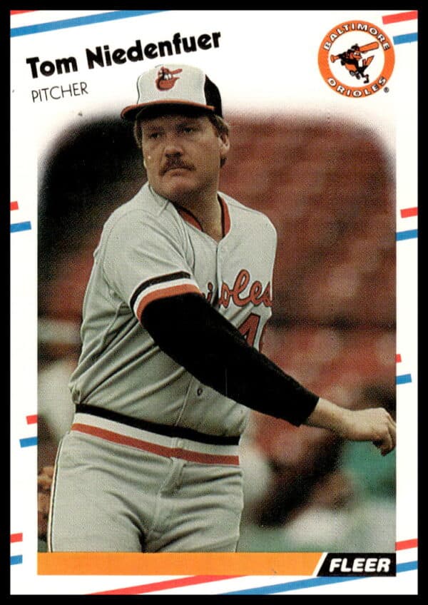 Tom Niedenfuer 1988 Fleer Baseball Card #568, featuring classic 80s design and colors.