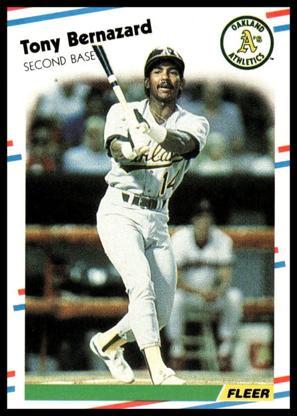1988 Fleer Tony Bernazard Baseball Card #275 Front - MLB Player Close-Up.