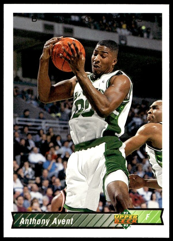 Anthony Avent 1992-93 Upper Deck trading card #313 showcases a dynamic basketball action pose.