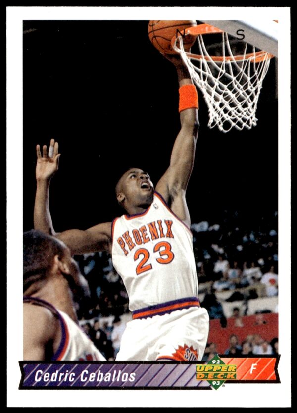 Cedric Ceballos 1992-93 Upper Deck basketball card #214, showcasing dynamic gameplay.