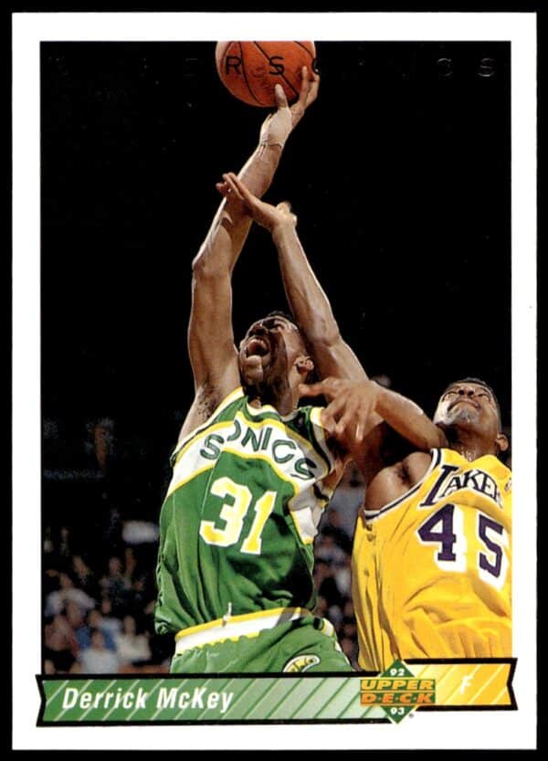 Front view of 1992-93 Upper Deck Derrick McKey vintage basketball card number 235.