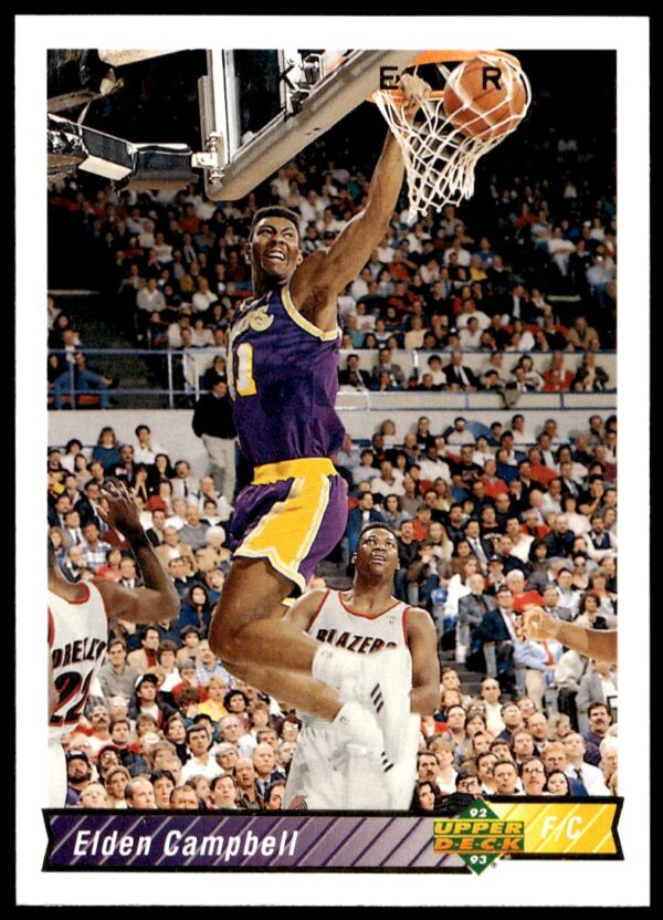 1992-93 Upper Deck Elden Campbell NBA Card #152 featuring Lakers on-court action.