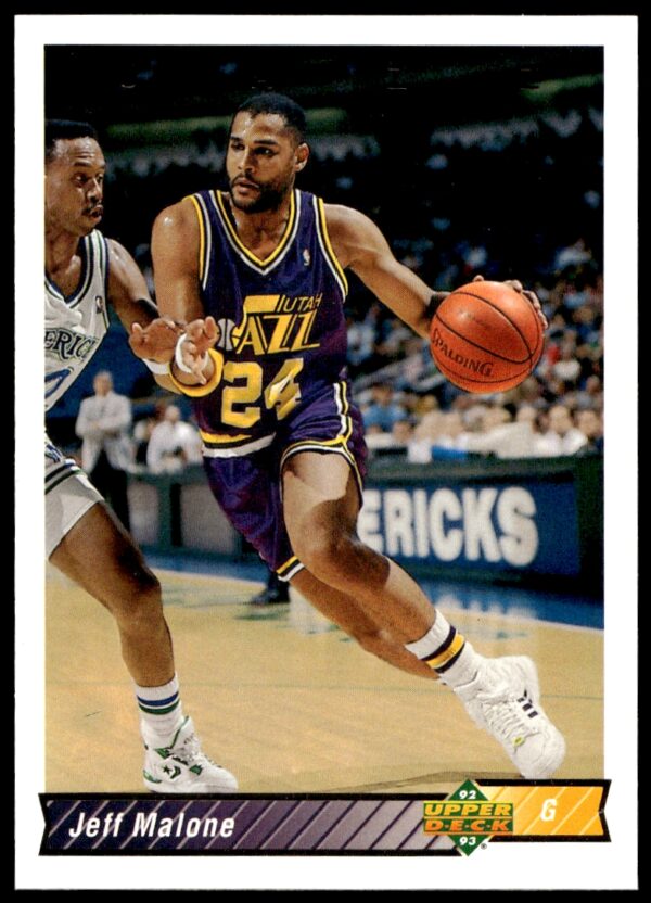 Jeff Malone Basketball Card 1992-93 Upper Deck #178, featuring mid-game action.