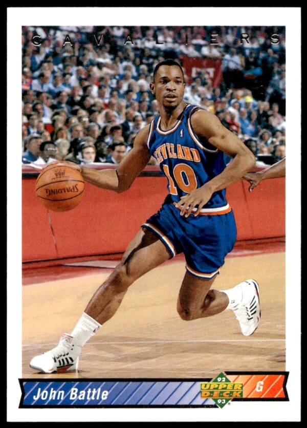1992-93 Upper Deck John Battle card #218 - dynamic game action shot.