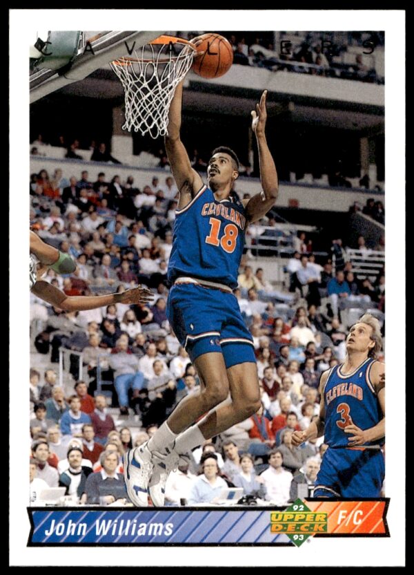 1992-93 Upper Deck John Williams basketball card #288 showcases game action (Front).