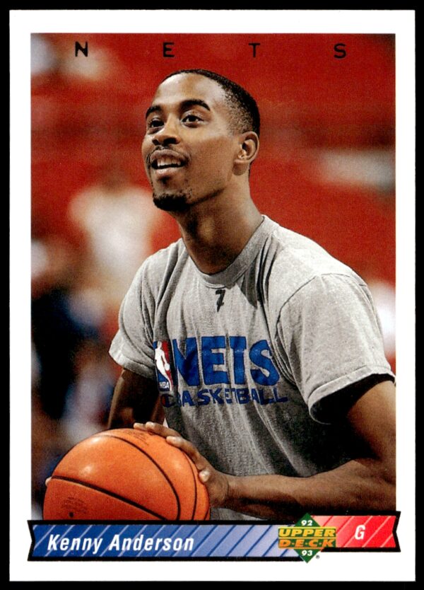 Kenny Anderson 1992-93 Upper Deck #127, New Jersey Nets action shot, dynamic NBA play.