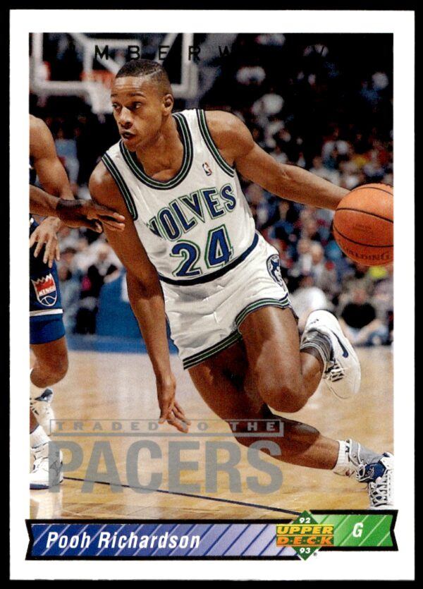 Pooh Richardson 1992-93 Upper Deck basketball card #134, showcasing his dynamic court presence.