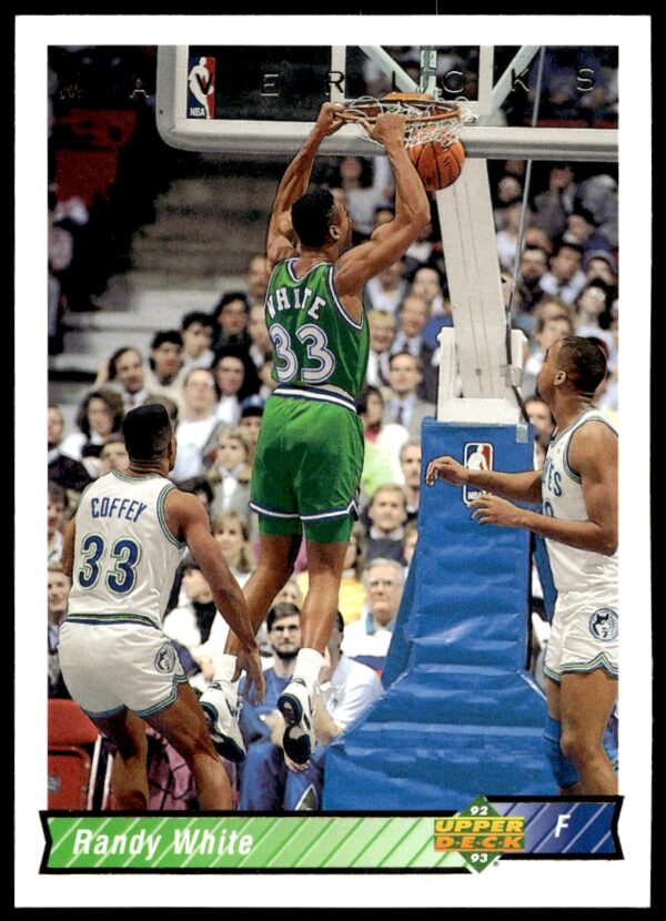 Randy White 1992-93 Upper Deck basketball card #34 in Dallas Mavericks uniform.