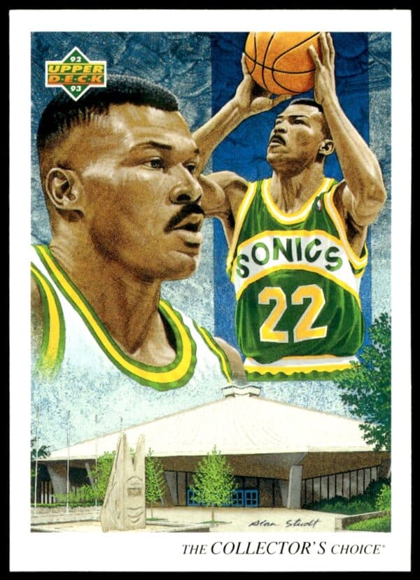 Ricky Pierce 1992-93 Upper Deck Card #58 in Action Shot.