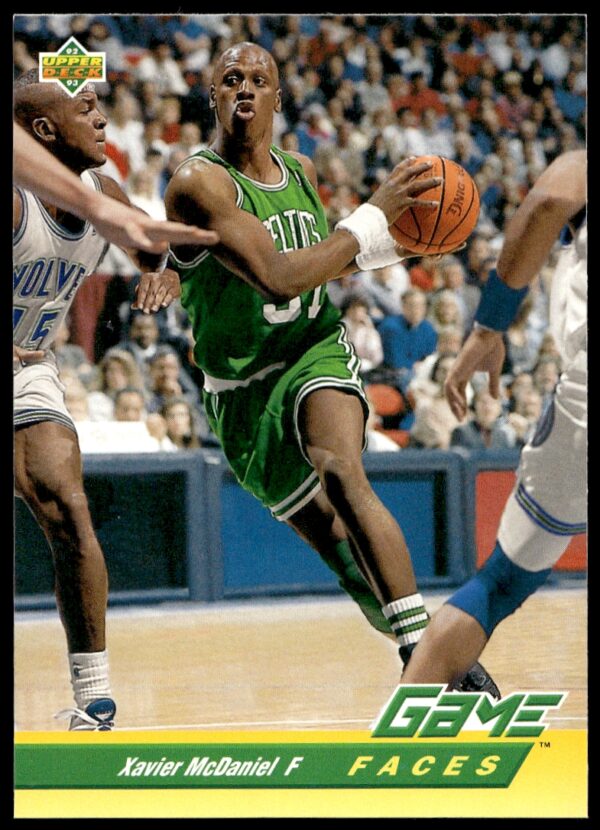 Xavier McDaniel 1992-93 Upper Deck basketball card showcasing in-game action, card #490.